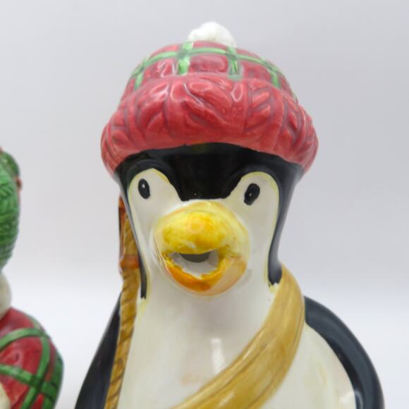 BICO Snowman and Penguin Cream and Sugar Set Christmas Ceramic Winter Serveware - Picture 12 of 14